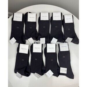 Calvin Klein Men's Dress Socks Lot - 9 Pairs Ultra Fit Brown NEW